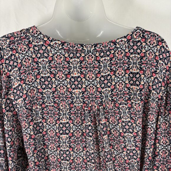 Westport Blouse Women's 1X Boho Floral Long Sleeve Button Front Tunic Top - Picture 8 of 16